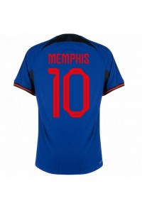 Nederland Memphis Depay #10 Voetbaltruitje Uit tenue WK 2022 Korte Mouw